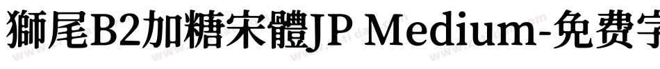 獅尾B2加糖宋體JP Medium字体转换